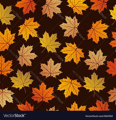 Vintage Autumn Leaves Seamless Pattern Background Vector Image
