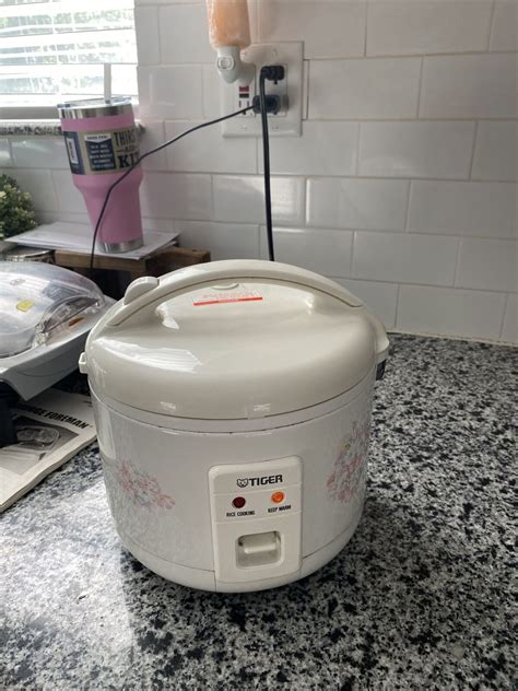 Tiger Jnp Cup Rice Cooker White Floral Tested Works Well