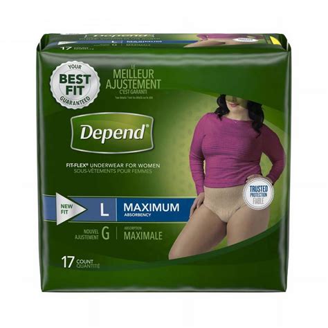 Depend Fit Flex Underwear For Women Maximum Absorbency Large 17 Count