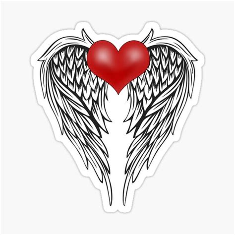 Angel Heart Tattoo Sticker For Sale By Valentinahramov Redbubble