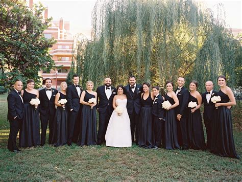 Bridesmaids And Groomsmen In All Black
