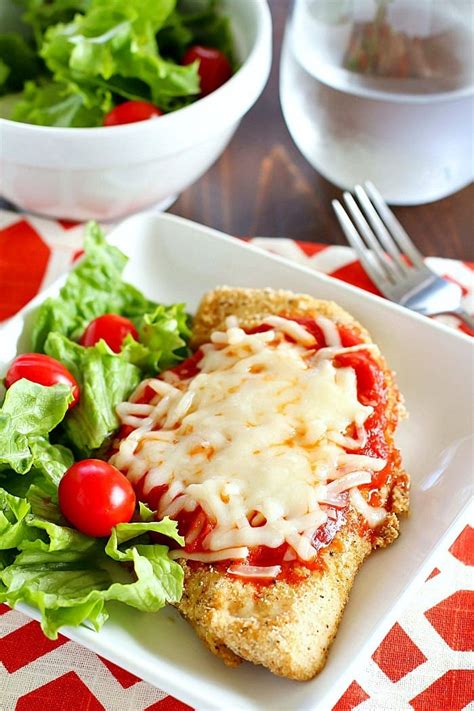 The baked chicken parmesan recipe was easy and fairly quick to make ~ my family really enjoyed it! Skinny Chicken Parmesan Recipe - Yummy Healthy Easy