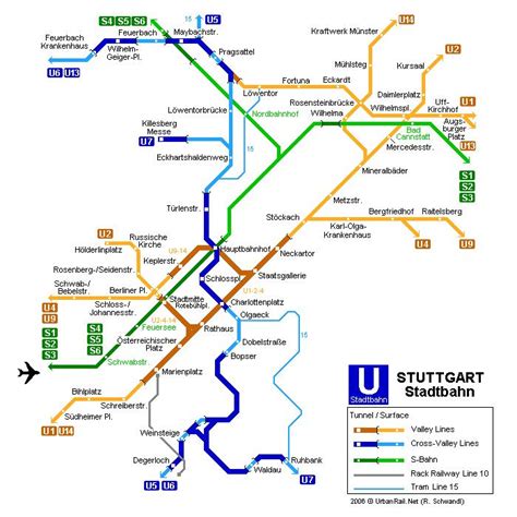 90701 bytes (88.58 kb), map dimensions: Stuttgart subway map - Stuttgart underground map (Germany)