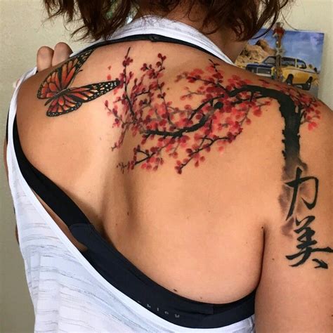 Cherry Blossom Back Tattoo Cover Up Tattoos Back Tattoos Body Art