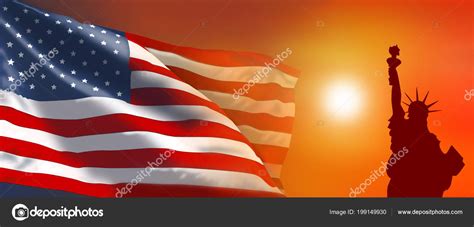 American Flag Sunset Wallpaper