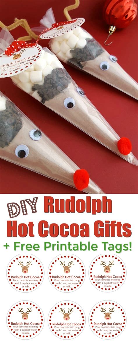 Reindeer Hot Chocolate Bags With Free Printable Tags