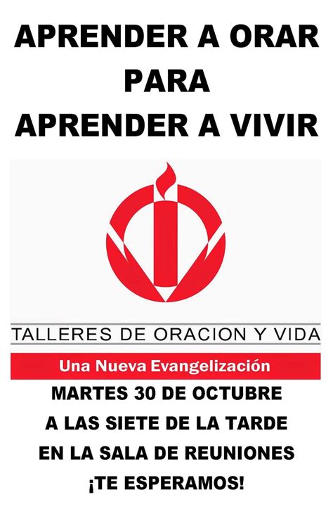 Talleres de oracion y vida padre ignacio larrañaga. Taller de oración y vida. Empiezan el 30 de octubre ...