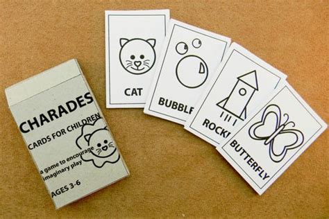 Free Printable Charades Game To Encourage Imaginary Play Bright