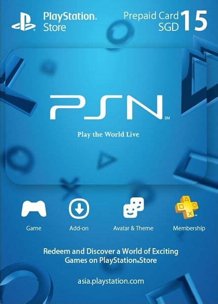 Discover and download tons of great ps4, ps3, and ps vita games and dlc content to give you more access your favorite movies and tv shows: PlayStation PSN Card $15 SGD (Singapore) - PREPAIDGAMERCARD