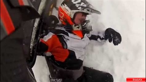 Crazy Snowmobile Accident Guy Gets Trapped Under Snowmobile While