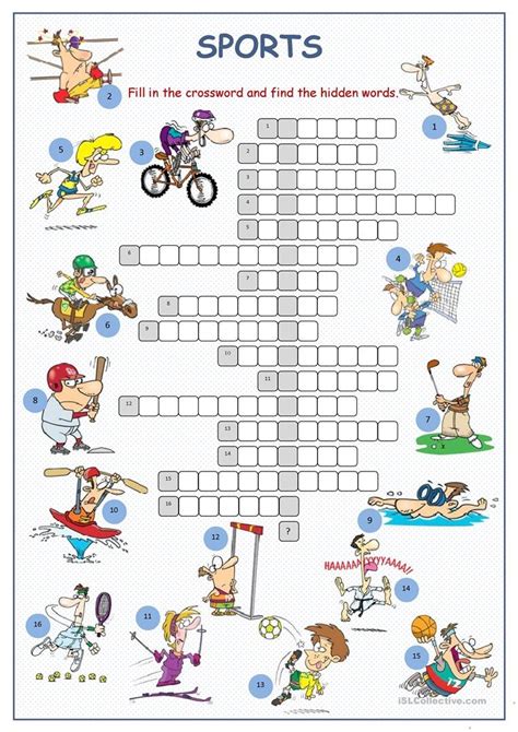 10 Best Sport Crossword Printable Printableecom Free Printable Sports