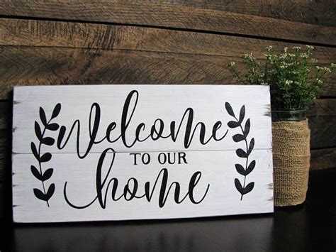Welcome Signwelcome To Our Home Signwood Signrustic Signhome Decor