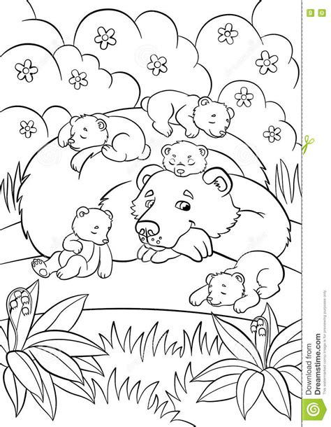 Coloring Pages Wild Animals Kind Bear Looks At Little