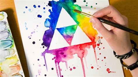 Speed Painting Triforce The Legend Of Zelda Watercolor Illustration