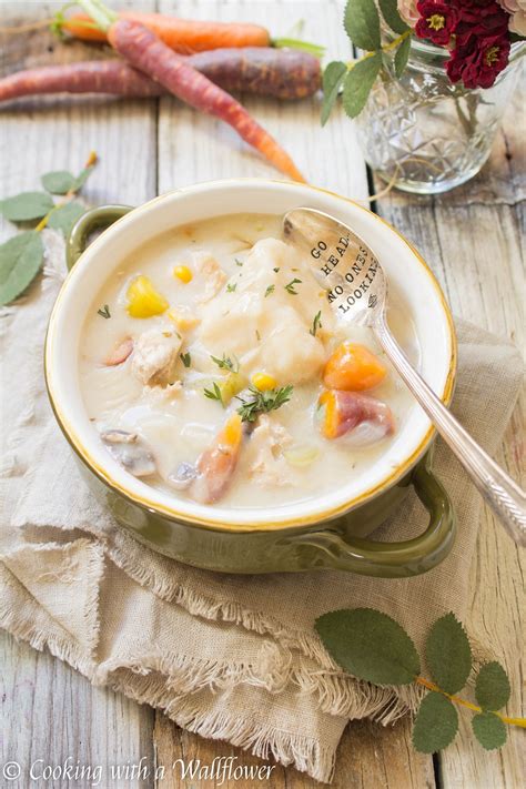 Leftover broccoli can easily become a delightful creamed soup. Leftover Turkey and Dumpling Soup
