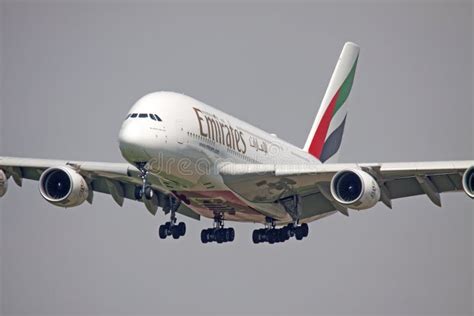 Single Airbus A 380 From Emirates Dubai Editorial Photography Image