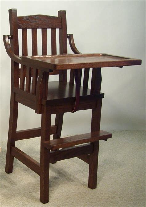 The study says that the wooden high chair can hold your babies from spilling. South River Mission Wooden High Chair from DutchCrafters Amish