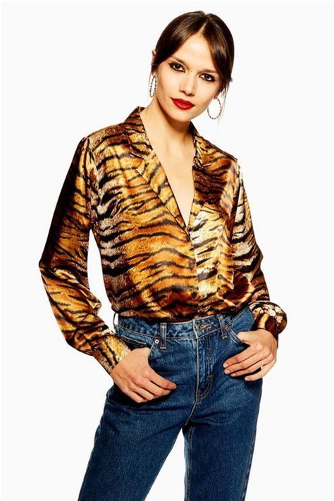 Tiger Print Shirt Tiger Print Topshop Outfit Fashion