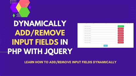 Dynamically Add Remove Input Fields In Php With Jquery Add More