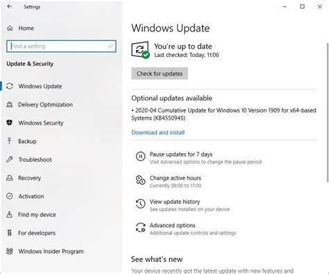 Download Windows 10 Optional Update Kb4550945 For Version 1909 And 1903