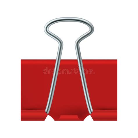 Red Binder Clip Icon Realistic Style Stock Vector Illustration Of