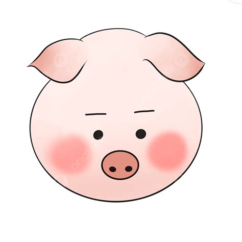 Gambar Clipart Muka Babi Besar Bulat Kartun Merah Jambu Pig Face