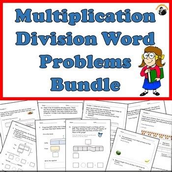 Times as many, times as much. Multiplication Division Word Problems Worksheets Bundle Grade 3-4