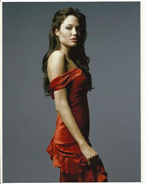 Angelina Jolie In Sexy Red Dress Bare Shoulders Hair Down 8 X 10 Photo