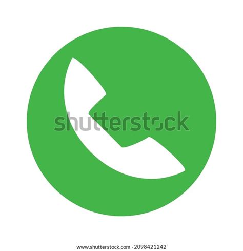 Green Round Phone Icon Vector Stock Vector Royalty Free 2098421242
