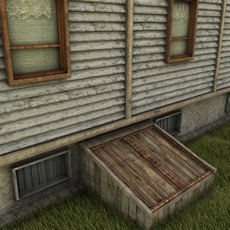 It is the typical metal doors. maya wood wooden cellar