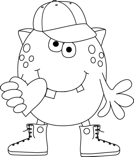 You can use these free boo monsters inc clipart black and white for your websites, documents or presentations. Black and White Boy Monster with Heart Clip Art - Black ...