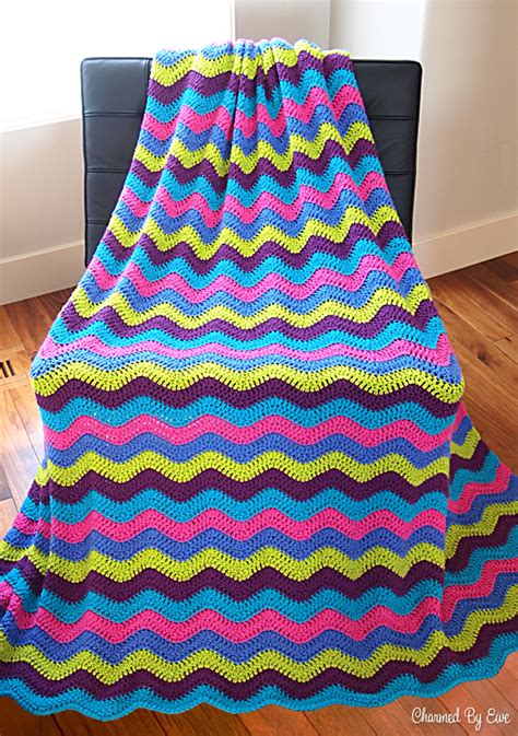 Free Knitted Ripple Afghan Pattern Knitting Patterns