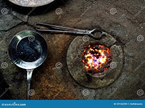 Fire Of Coke Is Ready To Melt Iron Stock Photo Image Of Heat Bonfire