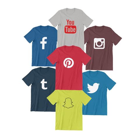 T Shirts 7 Social Media Icon Full Set Custom Shirt Ink Etsy France