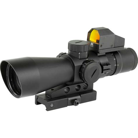 Ncstar 3 9 X 42mm Mil Dot Reticle Rifle Scope With Micro Red Dot Black