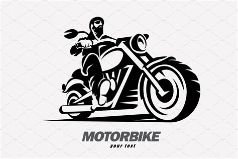 Motorbike And Biker Logo Template Creative Logo Templates ~ Creative