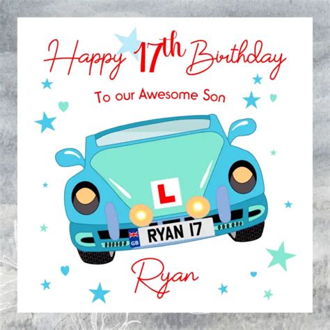 Personalised Learner New Driver 17th Birthday Card Son Daughter
