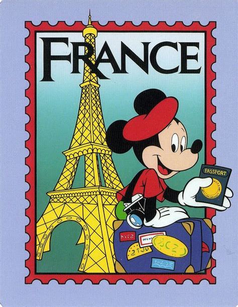 Mickey In France Postcard Disney Mickey Disney Printables Disney Fun