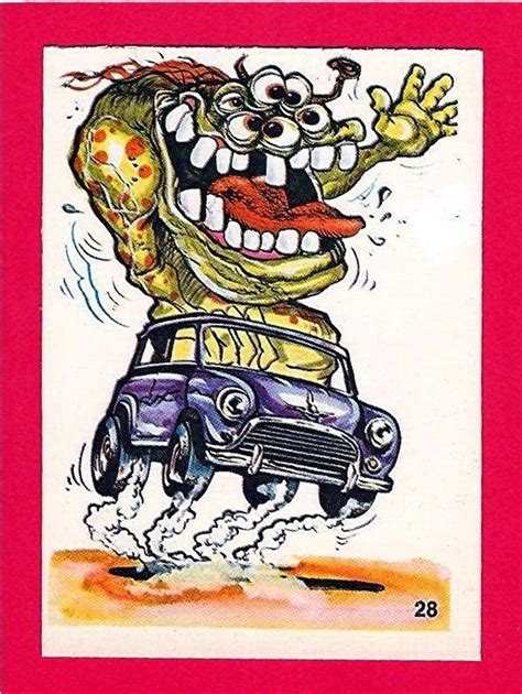 Vintage Donruss Odder Odd Rod 28 Six Eyed Monster Card Sticker Old