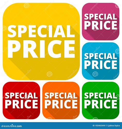Special Price Icons Set With Long Shadow Stock Vector Illustration Of