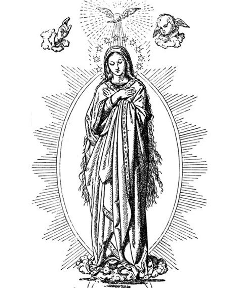 Immaculate Conception Coloring Sketch Coloring Page