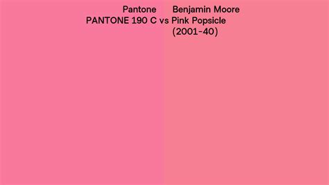 Pantone 190 C Vs Benjamin Moore Pink Popsicle 2001 40 Side By Side