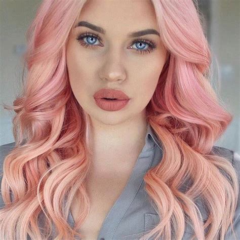 Pink Coloured Hair Soft Curls Baby Pink Hair Hair Inspiration