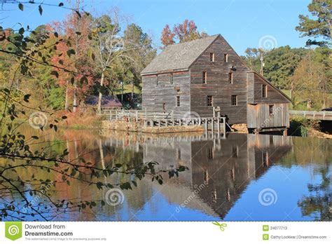 Yates Mill Reflection Stock Image Image Of River