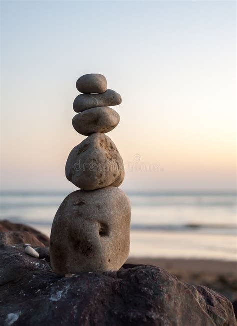 A Pile Of Stacked Pebbles On The Beach Stock Photo Image Of Outdoors