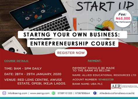 Starting Your Own Business Entrepreneurship Course Aer Ltd
