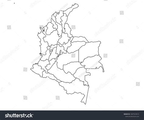 Colombia Outline Map Detailed Isolated Vector Vector Có Sẵn Miễn Phí