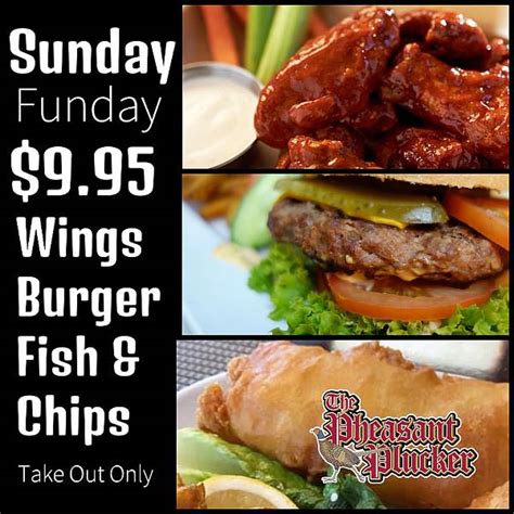 Sunday Funday Burger And Fries Special For Pu Sunday Only Pheasant