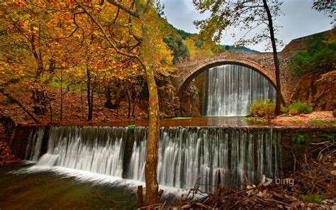 Waterfall River Landscape Nature Waterfalls Autumn Wallpaper