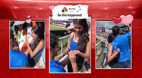 World Cup 2019: Indian fan proposes to girlfriend during India-Pak ...
